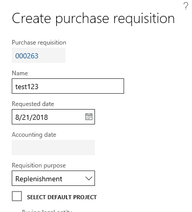 create purchase requisition
