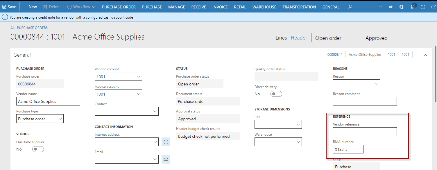 Dynamics 365 for Finance and Operations Focusing on Purchase Order