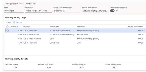 Dynamics 365 Priority Planning Form