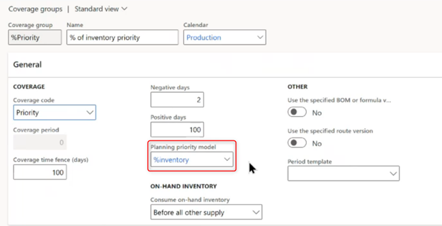 Dynamics 365 Priority Planning Coverage Groups