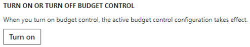 Turn on budget control D365